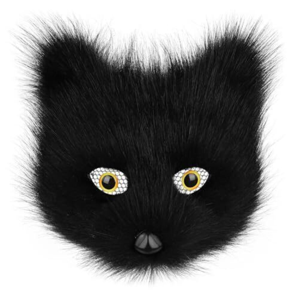 6899 Therian Furry Faux Fur Fox Cat Mask Halloween Animal Theme Costume